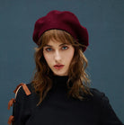 Wine Red Chic Knitted Women's Beret