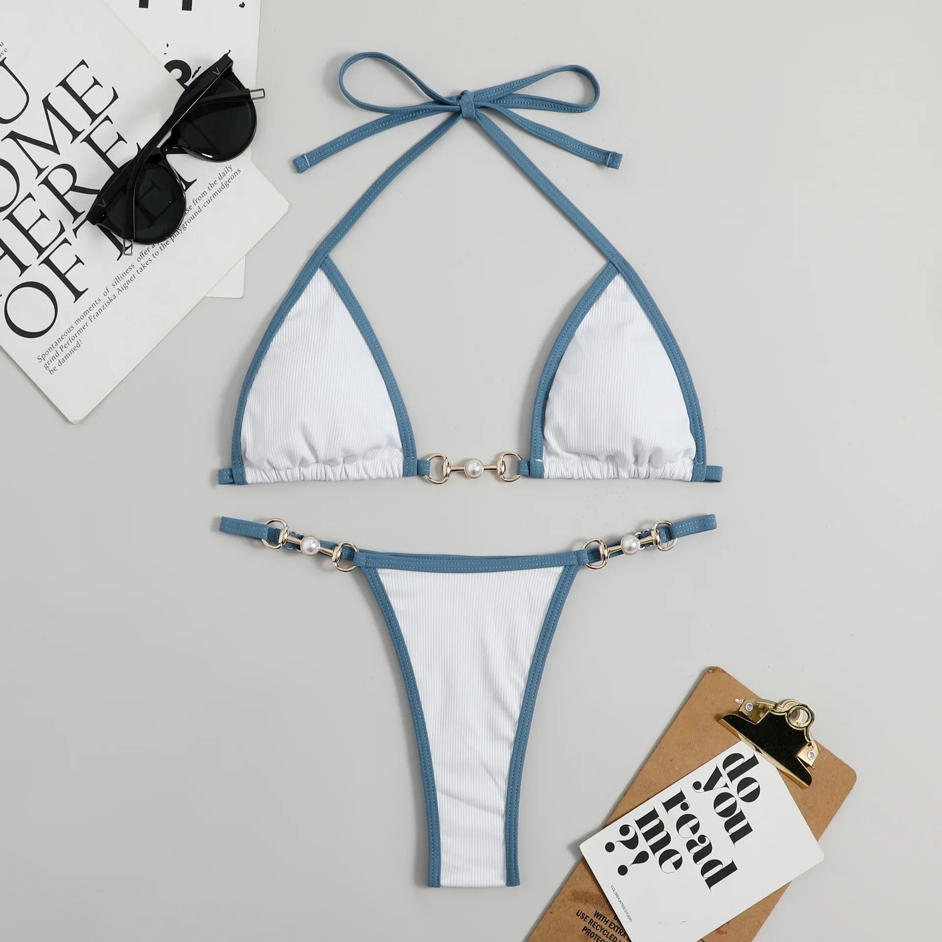 Stylish 2-Piece Bikini Set - White