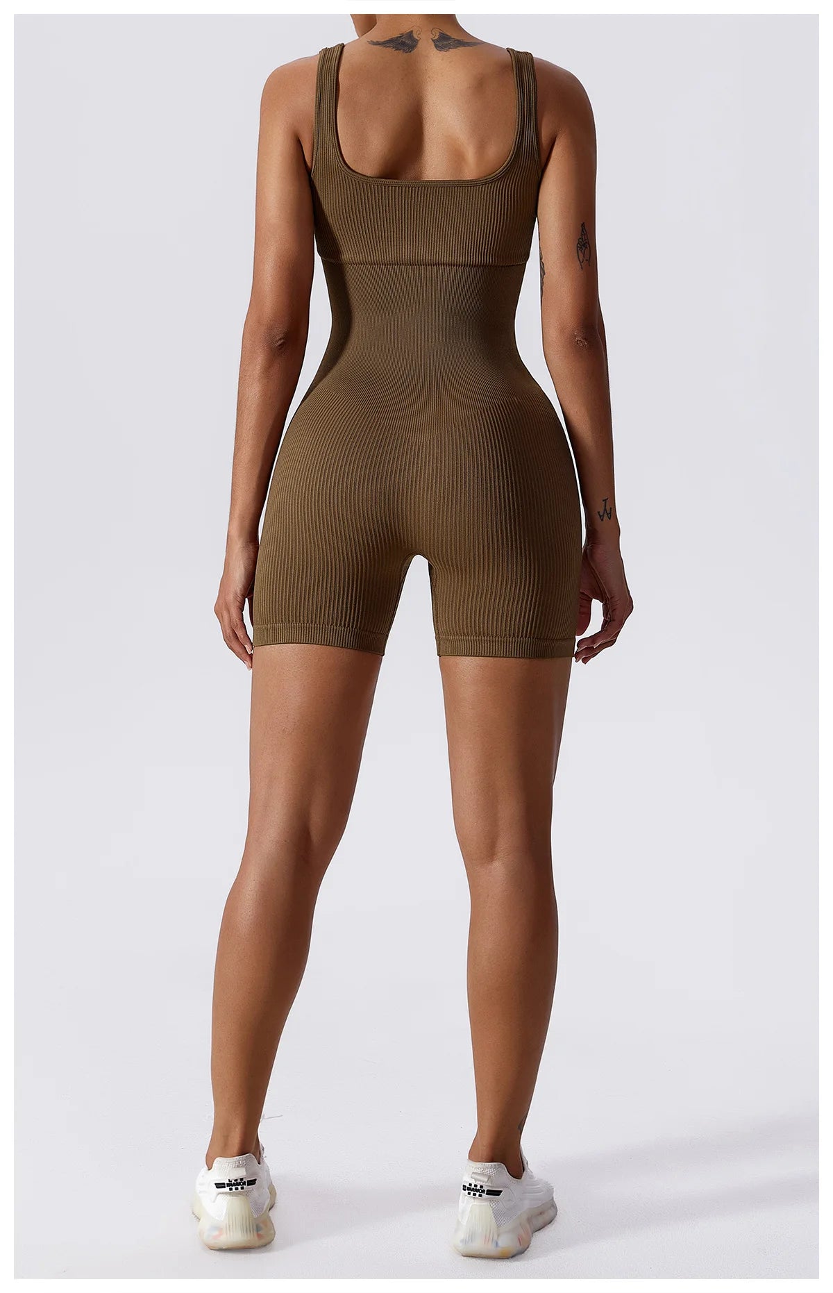 Women's Seamless Fitness Playsuit - Brown 3