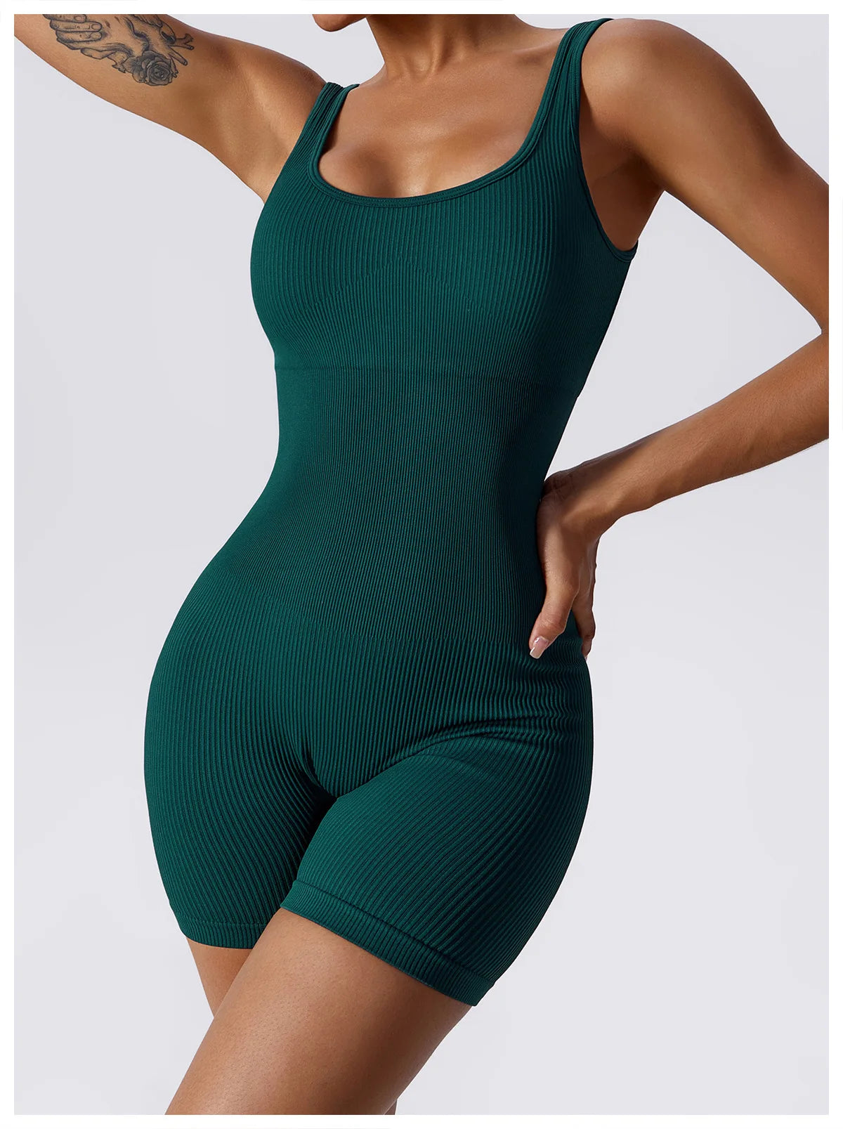 Women's Seamless Fitness Playsuit - Green 3